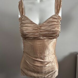 Chic Ruched gold Tank Top